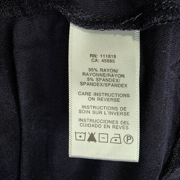 Womens Michael Kors Navy Blue Twist Front Top Long Sleeve Rayon Stretch Size M - Picture 3 of 9